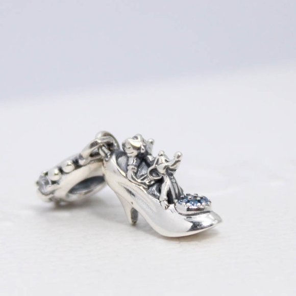 Pandora Disney Cinderella Glass Slipper & Mice Dangle Charm - Picture 2 of 6
